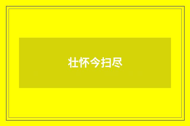 壮怀今扫尽