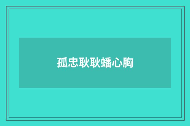 孤忠耿耿蟠心胸