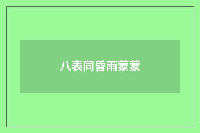 八表同昏雨蒙蒙