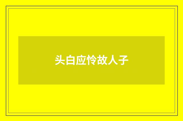头白应怜故人子