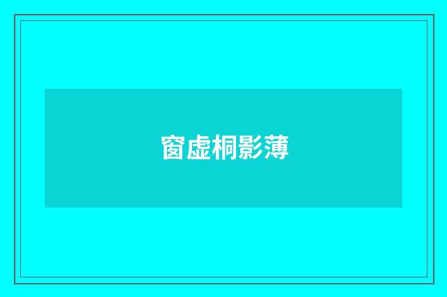 窗虚桐影薄