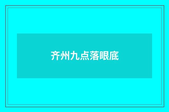 齐州九点落眼底