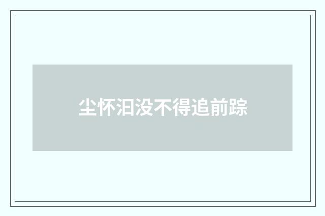 尘怀汩没不得追前踪