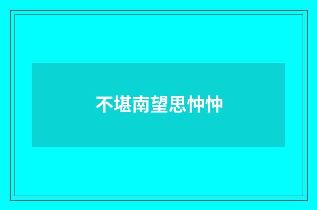 不堪南望思忡忡