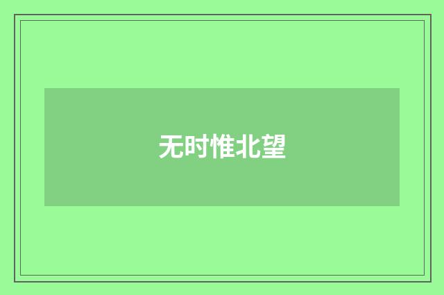 无时惟北望