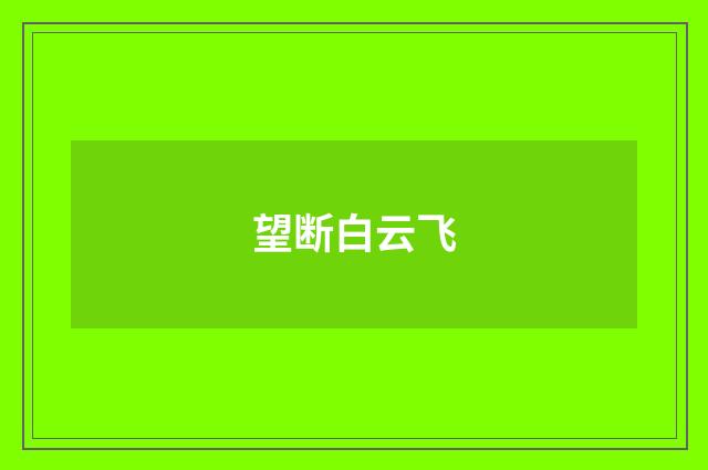 望断白云飞