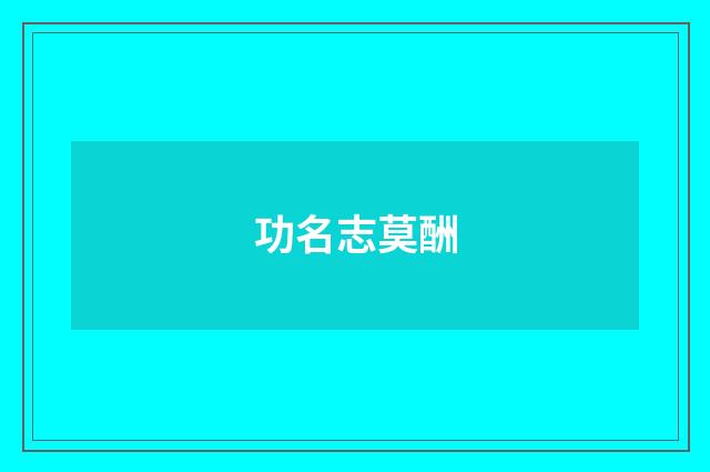 功名志莫酬