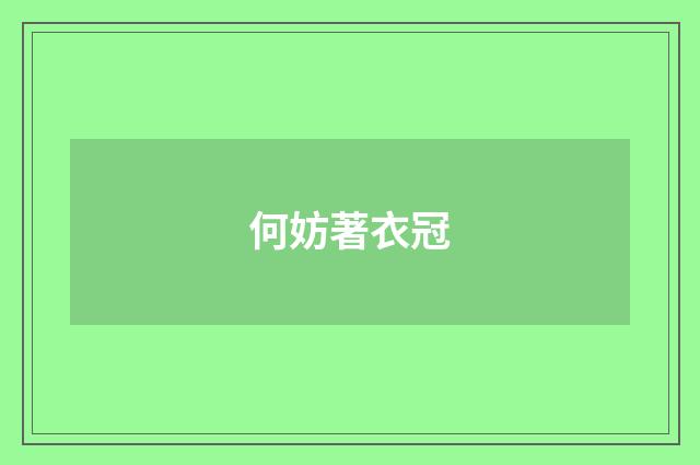 何妨著衣冠