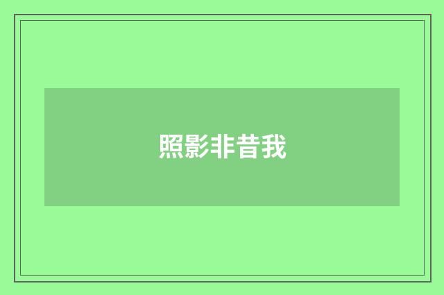 照影非昔我