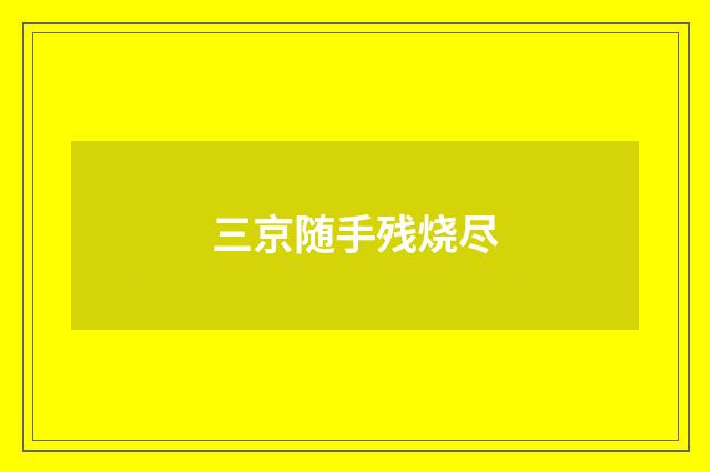 三京随手残烧尽