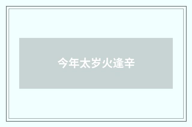 今年太岁火逢辛