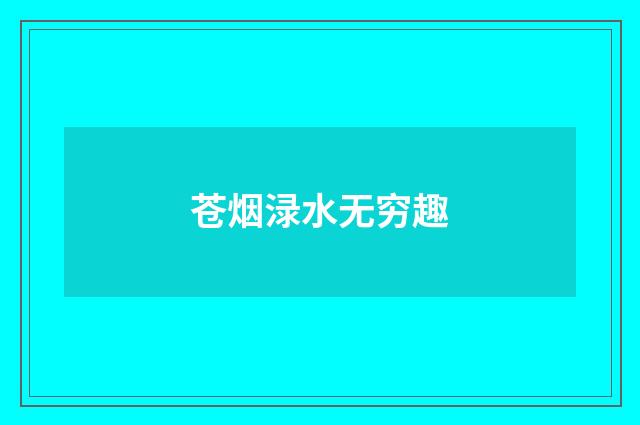 苍烟渌水无穷趣