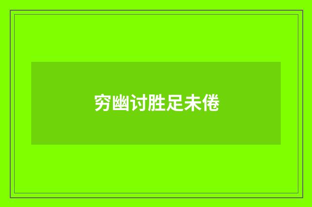 穷幽讨胜足未倦