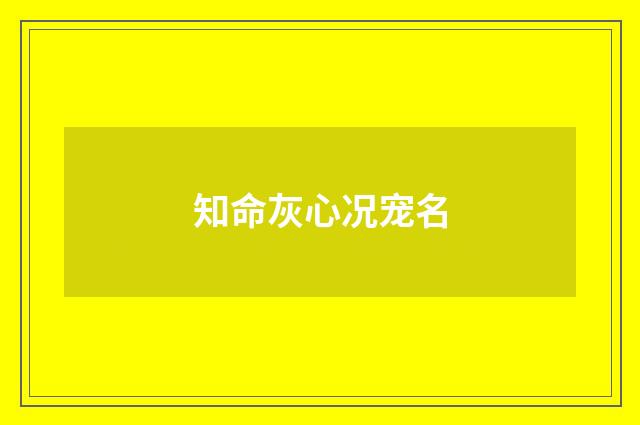 知命灰心况宠名
