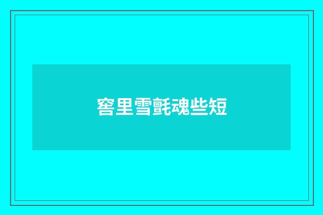 窖里雪氈魂些短