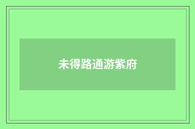 未得路通游紫府