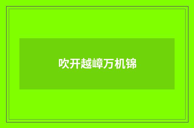 吹开越嶂万机锦