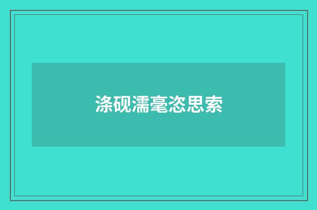 涤砚濡毫恣思索