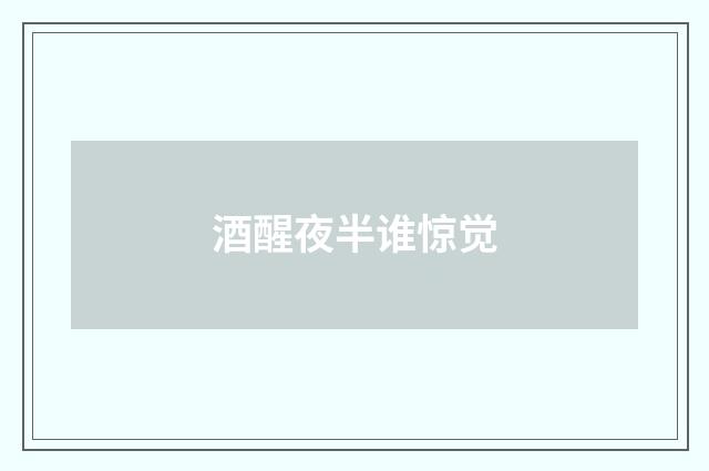 酒醒夜半谁惊觉