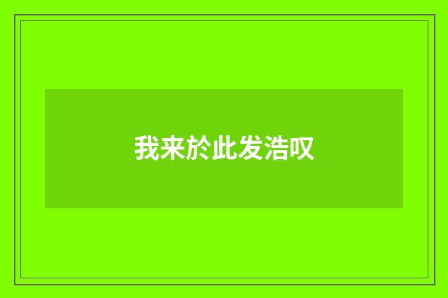 我来於此发浩叹