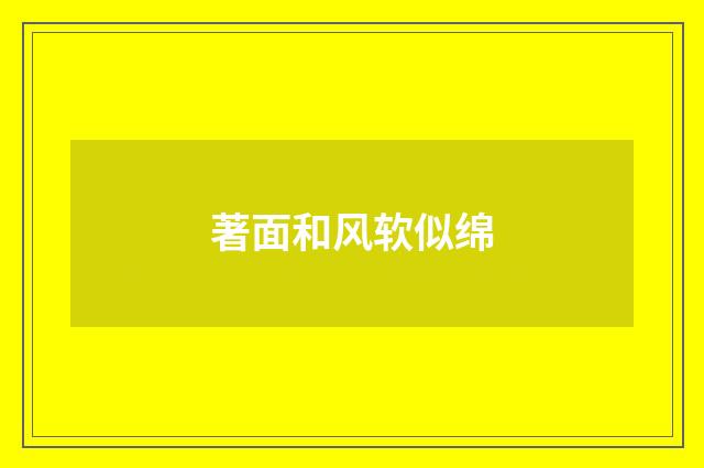 著面和风软似绵