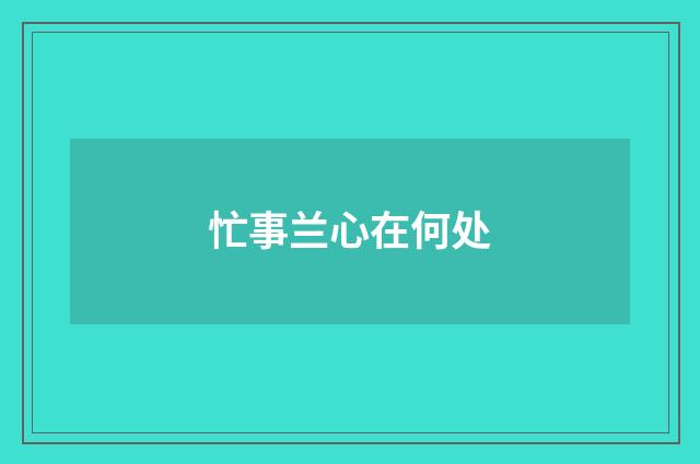 忙事兰心在何处