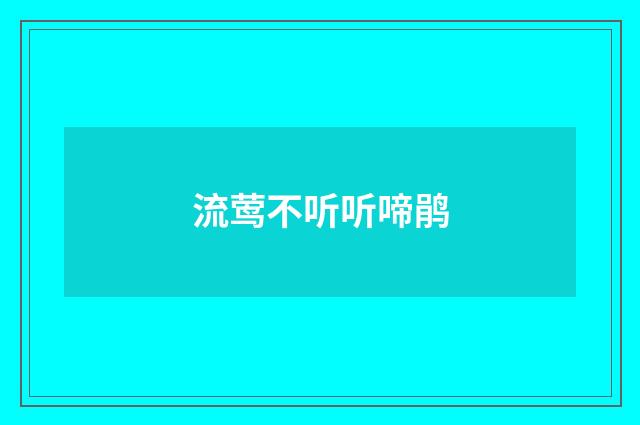 流莺不听听啼鹃