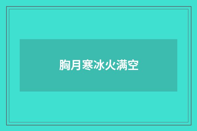 胸月寒冰火满空