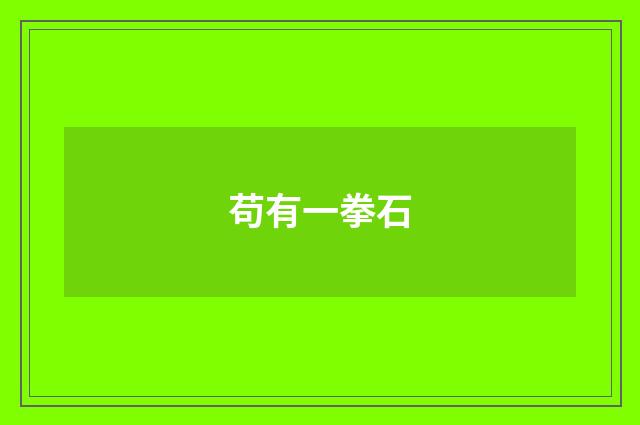 苟有一拳石