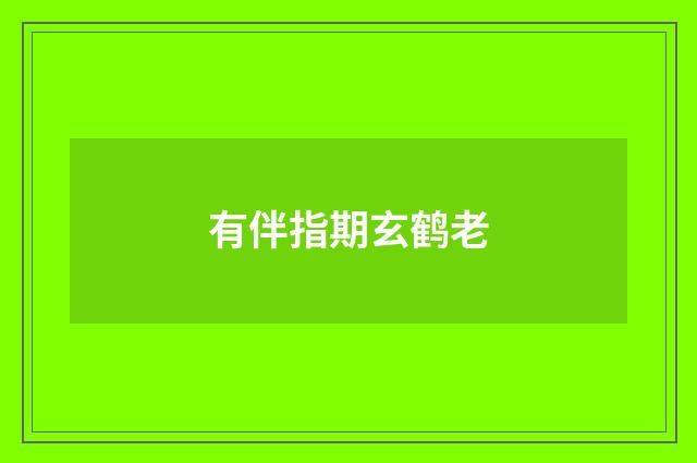有伴指期玄鹤老