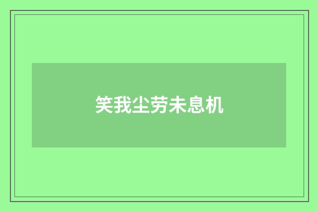 笑我尘劳未息机