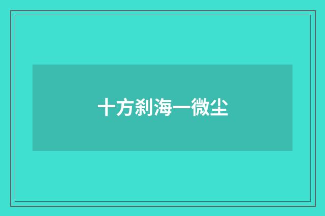 十方刹海一微尘