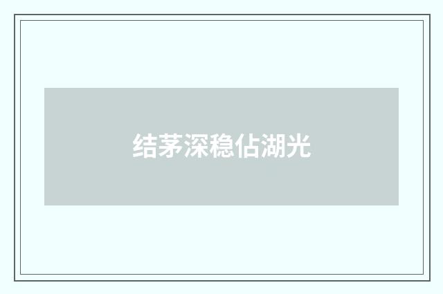 结茅深稳佔湖光