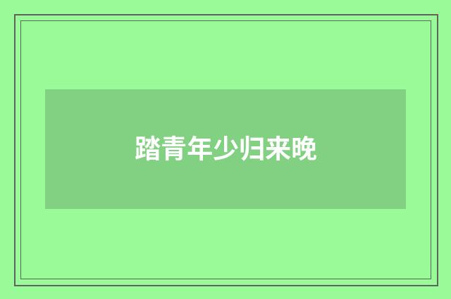 踏青年少归来晚