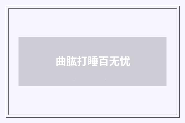 曲肱打睡百无忧