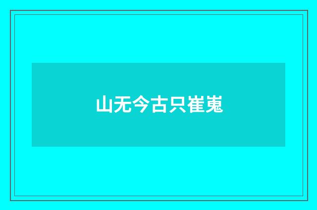 山无今古只崔嵬