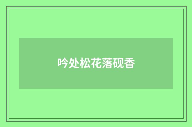 吟处松花落砚香