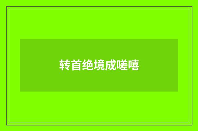 转首绝境成嗟嘻