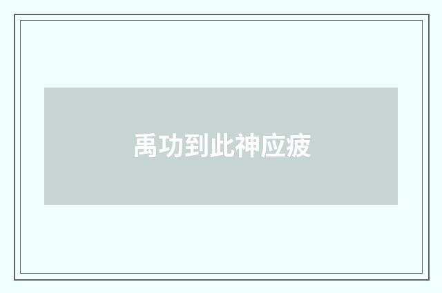 禹功到此神应疲