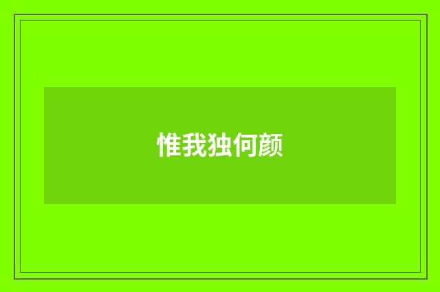 惟我独何颜