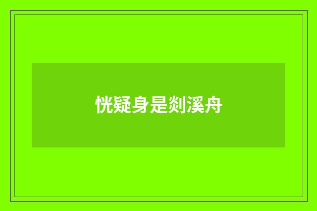 恍疑身是剡溪舟