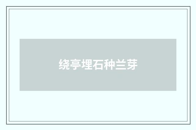 绕亭埋石种兰芽