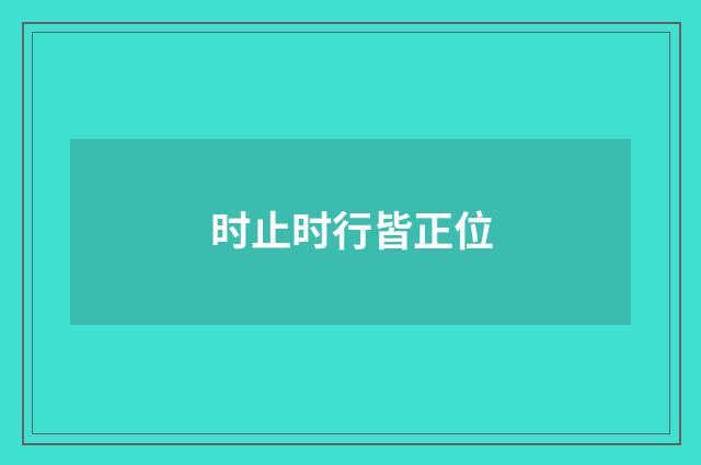 时止时行皆正位