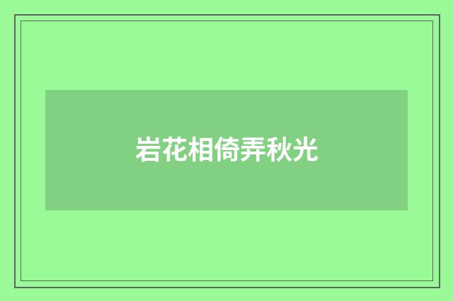 岩花相倚弄秋光