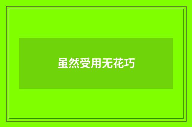 虽然受用无花巧