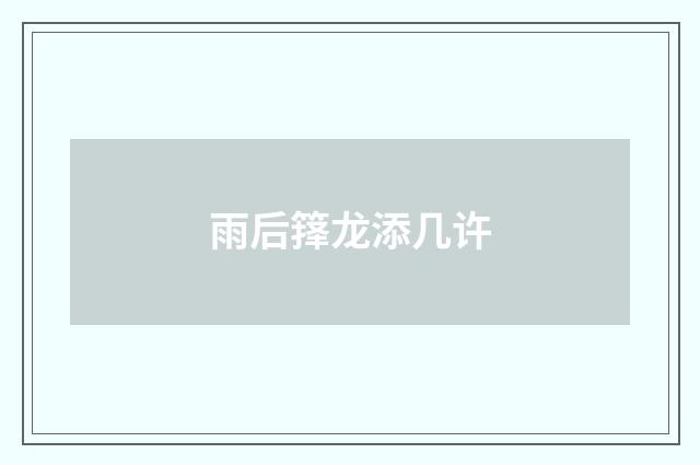 雨后箨龙添几许