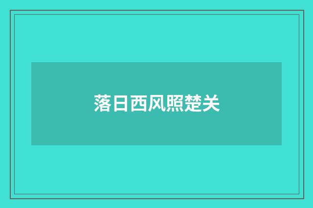 落日西风照楚关