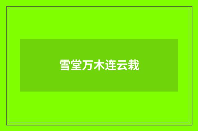雪堂万木连云栽