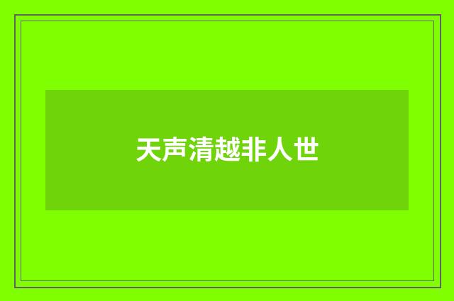 天声清越非人世
