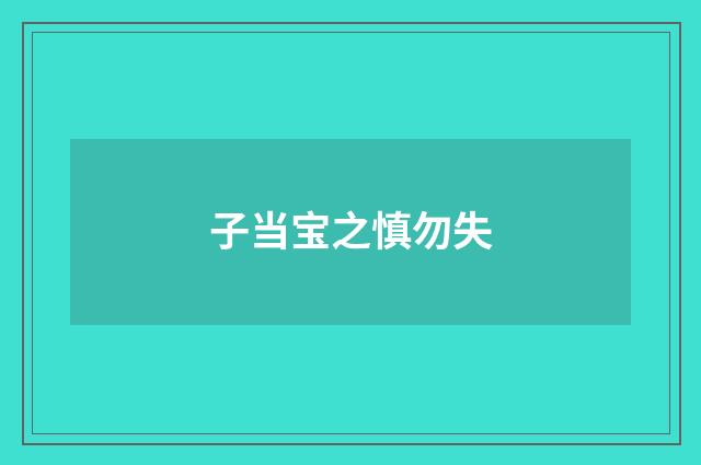子当宝之慎勿失